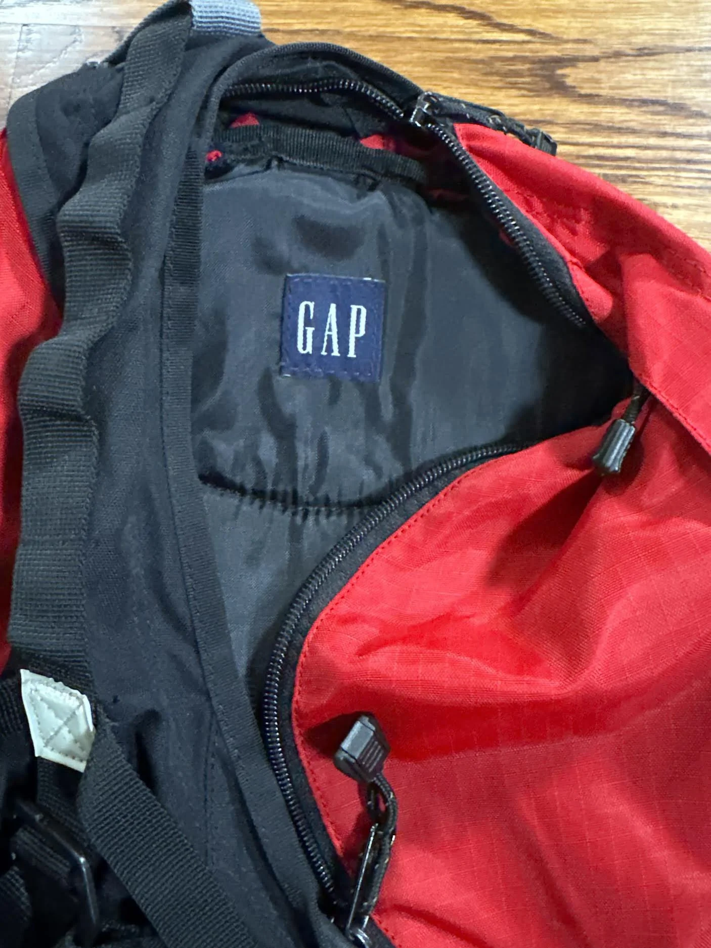 バッグ 90s OLD GAP 6Pocket nylon back pack GAP Backpack Nylon Red Black Y2K | eBay